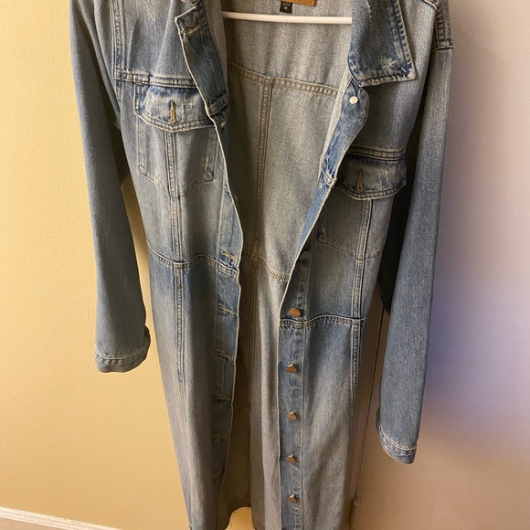 Womens Denim Trench Jacket - Picture 1 of 2